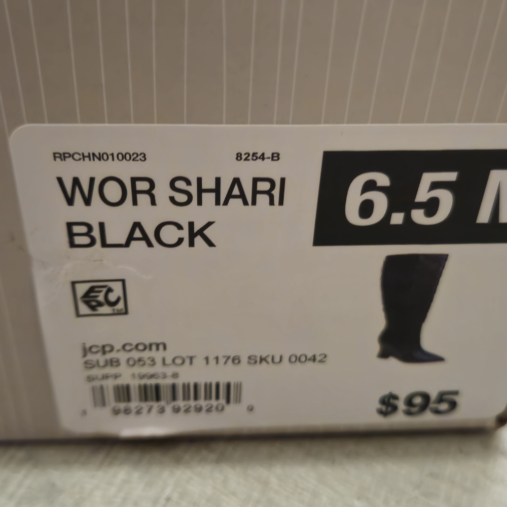 BNIB Worthington Shari Black Wedge Heeled Boots 6.5 - Picture 2 of 9